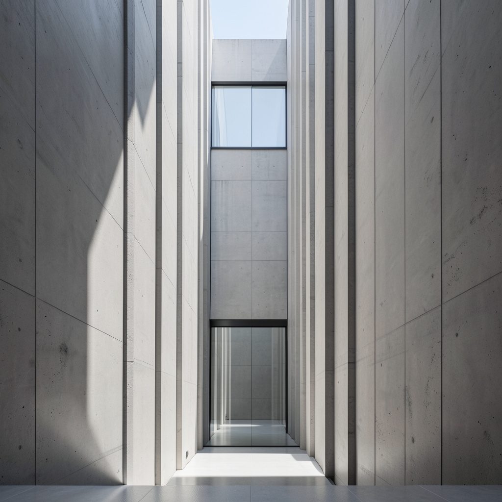 Neutral tan and bronze architectural interior with clean symmetry, warm ambient lighting